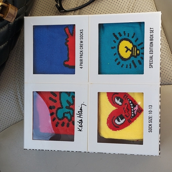 Other - (NWT) x4 Pairs of Keith Haring Art Socks Special Edition Box Set